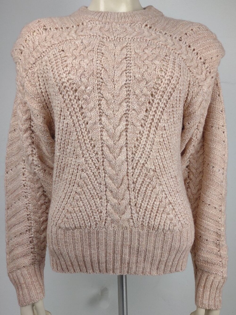 NWT ASTR The Label beige oatmeal cable knit pullover sweater ladies Small
